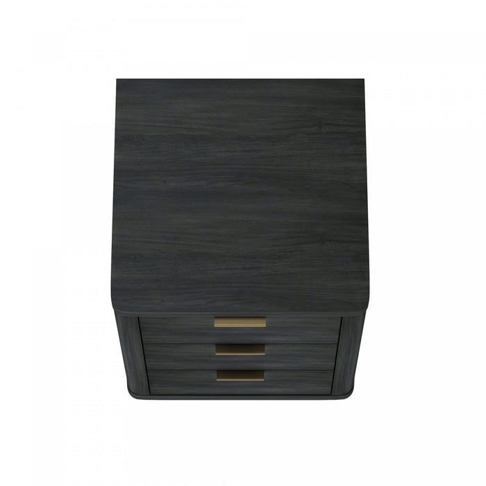 Evelyn Modern 20\" Nightstand in Charcoal Gray (3-Drawer)