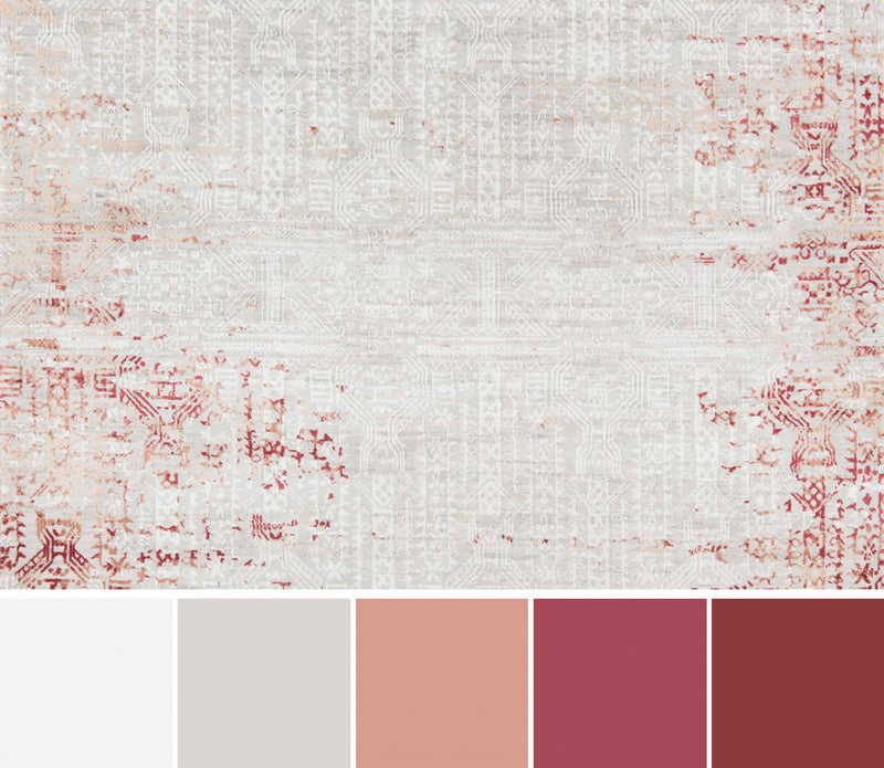 Amber Traditional 7'9\" x 9'10\" Area Rug in Red Indoor Area Rug