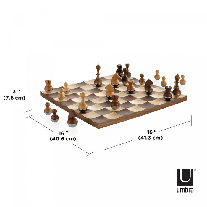 Umbra Walnut Wood Wobble Chess Set