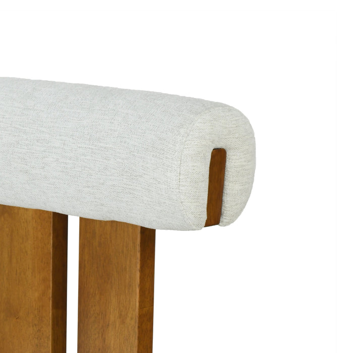 Sophia Indoor Modern Rubberwood Bar Stool Set of 4 with Supportive Backrest,Ivory&Walnut