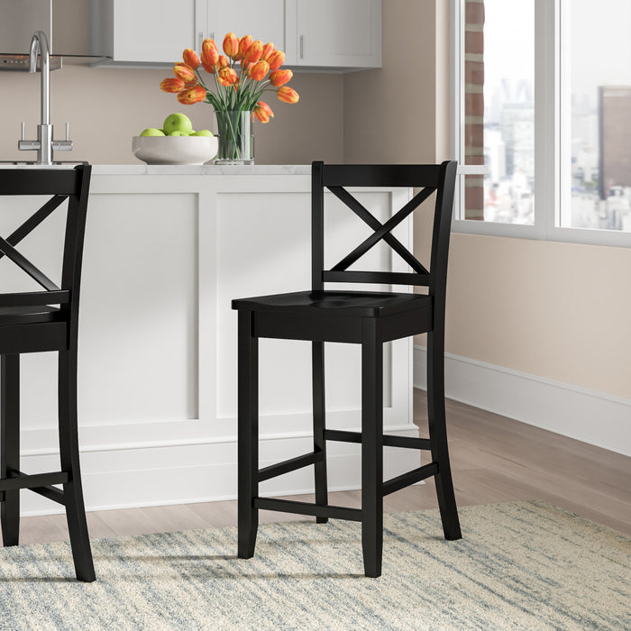 Torino X-Back Counter-Height Stool - Black