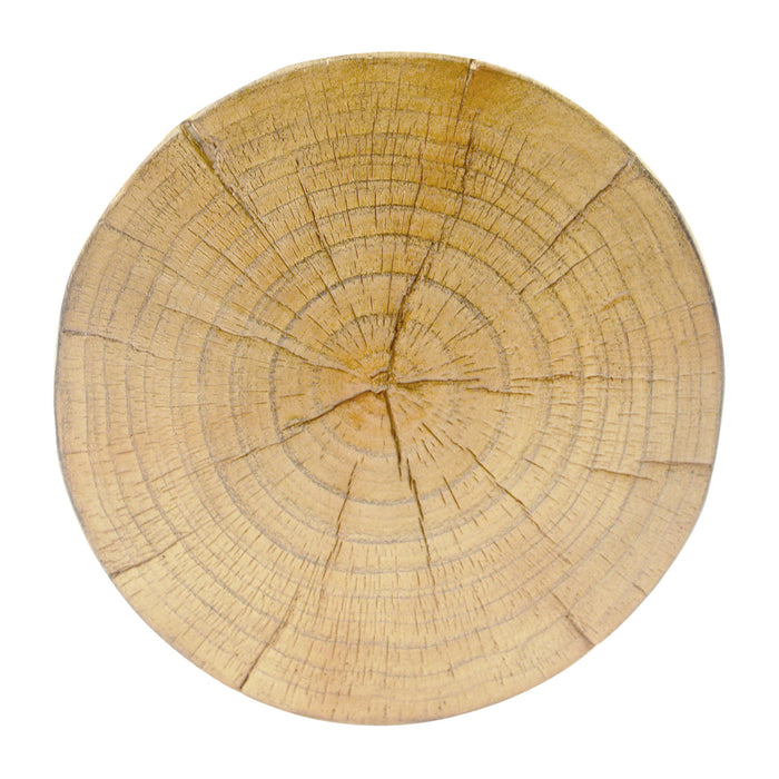 Brio 26.57\" Rustic Tree-Stump MGO Accent Table, Unique Wood Grain Indoor Side Table, Natural