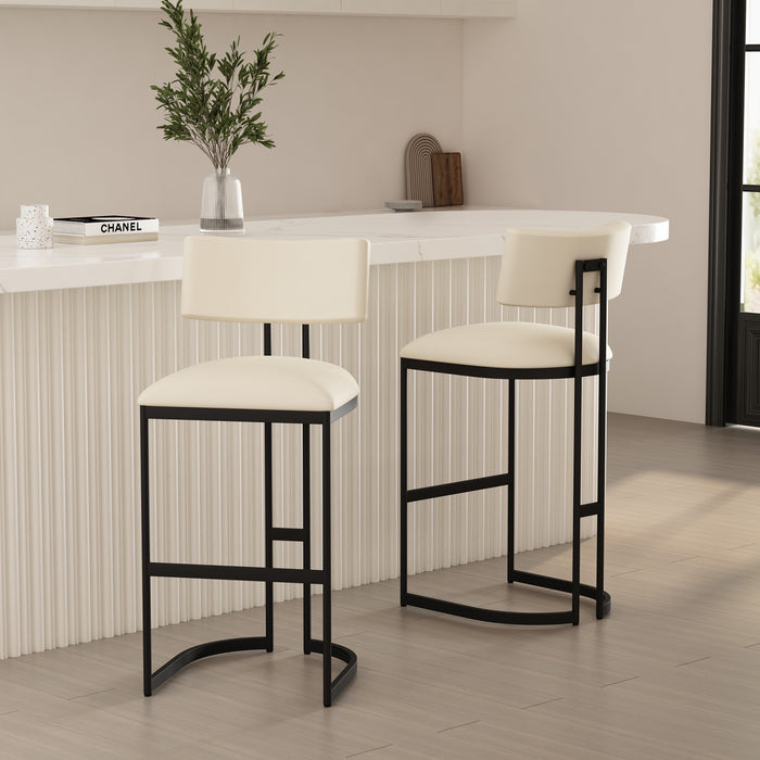 Juno Contemporary Modern Metal Barstool in Ivory