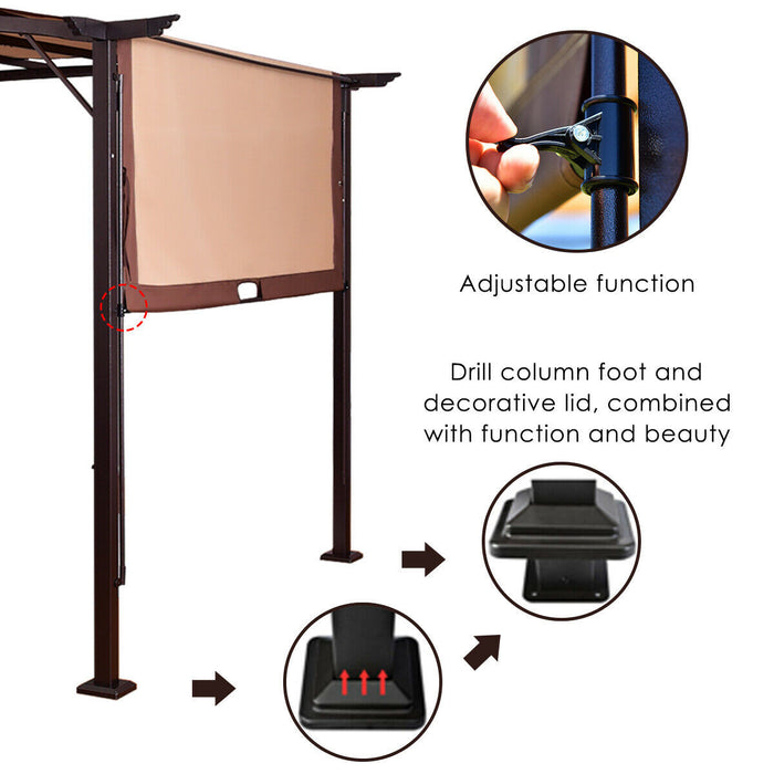 12' X 9' Pergola Kit Metal Frame Gazebo Canopy Cover Patio Shelter