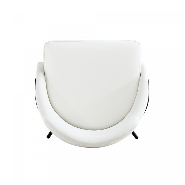 Gracie Modern Vegan Leather Metal Dining Chair in White and Black - Set of 2