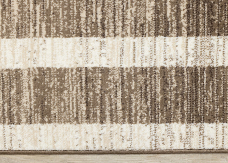 Forte Brown Beige Cream Abstract Geometric Design Area Rug - 7'9\" x 10'6\"