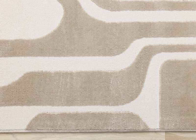 Leopold Modern Mid-Century Beige Cream Area Rug - 7'10\" x 10'6\"