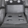 Kingsley 58 in. Leather Match Power Reclining Loveseat with Armrest Storage and USB - Charcoal | Causeuse inclinable electrique Kingsley de 58 po en cuir assorti avec rangement dans les accoudoirs et USB - Charbon