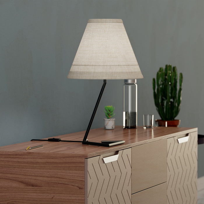 23\" Black Angular Base Table with Conical Shade