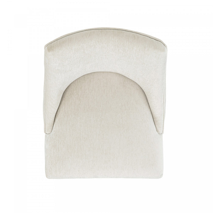 Beever Modern Chenille Wood Dining Chair in Cream - Set of 4