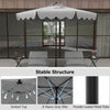Costway 9 FT Patio Umbrella 2-Tier Market Table Umbrella with Sun-Protective Canopy Gray