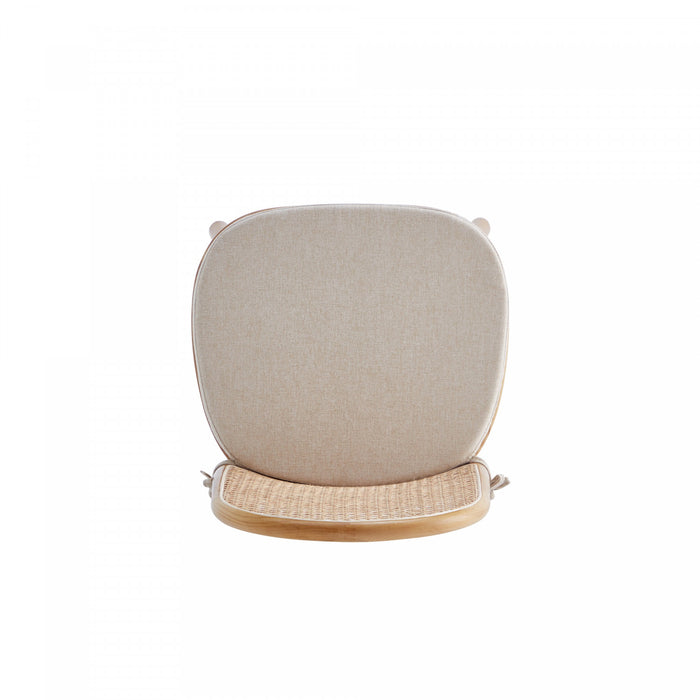 Paragon Industry Chic Cane Back Wood Upholstered Dining Chair in Oatmeal - Set of 4