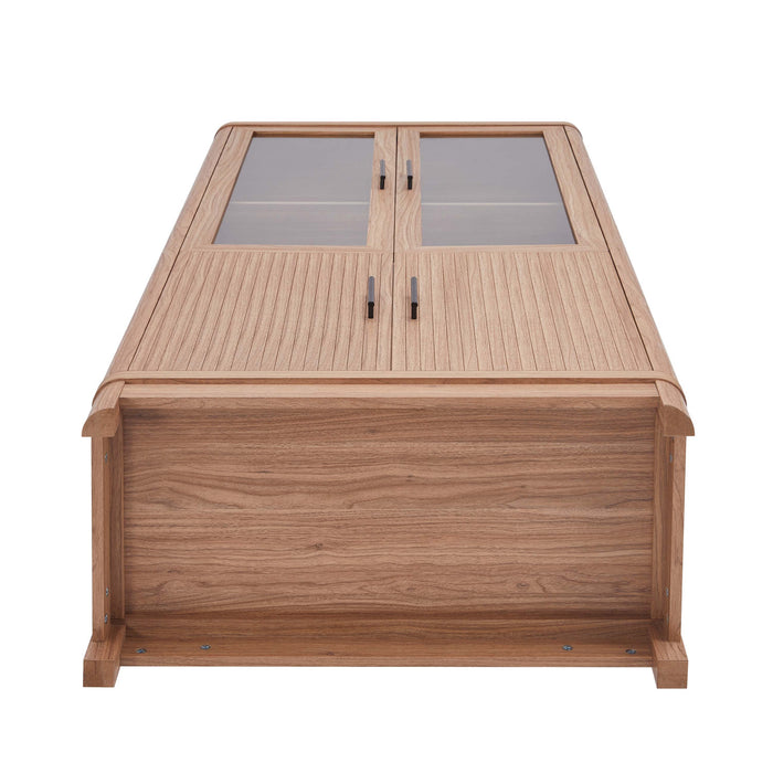 Jodie Mid-Century Modern 31\" Bookcase Cabinet in Maple (6-Shelf) - Set of 2