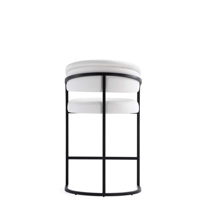 Augusta Modern Metal Upholstered Counter Stool in White - Set of 2