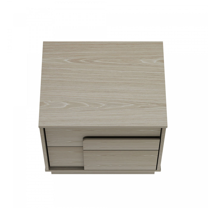Horizon Modern 22\" Nightstand in Whitewashed Oak (2-Drawer)