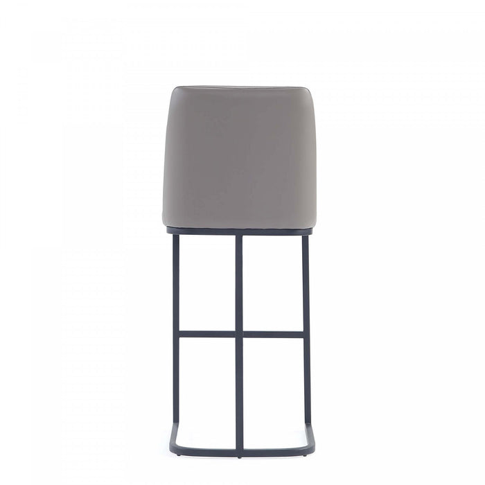Serena Modern Metal Upholstered Barstool in Taupe Bar Stool