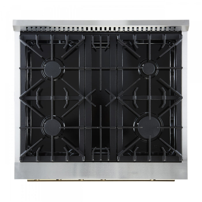 Forno Marco 30-inch Gas Range Black ,4.32 cu.ft - FFSGS6277-30BLK