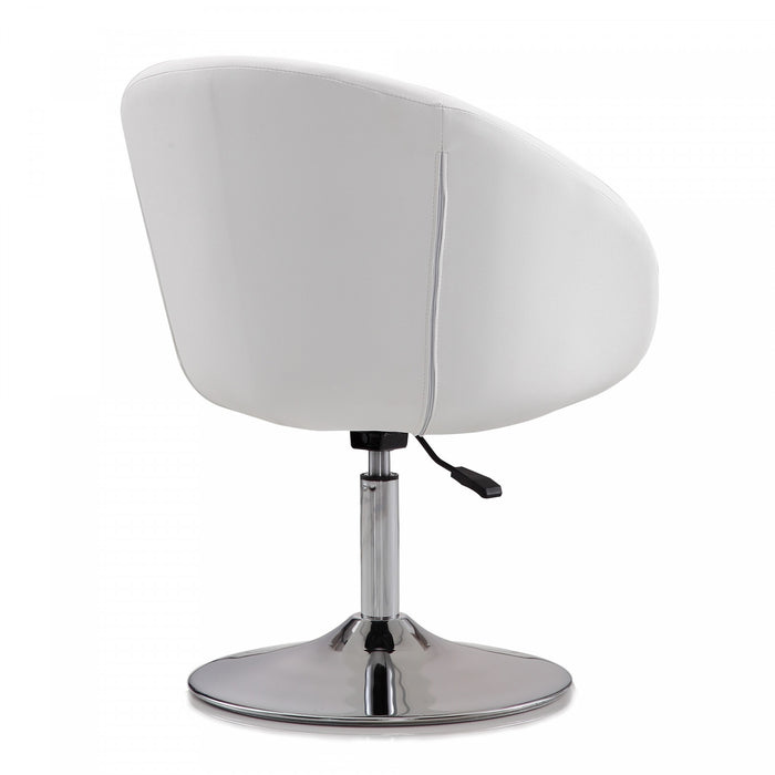 Hopper Modern Upholstered Swivel Lounge Chair in White - Set of 2 Accent Chair
