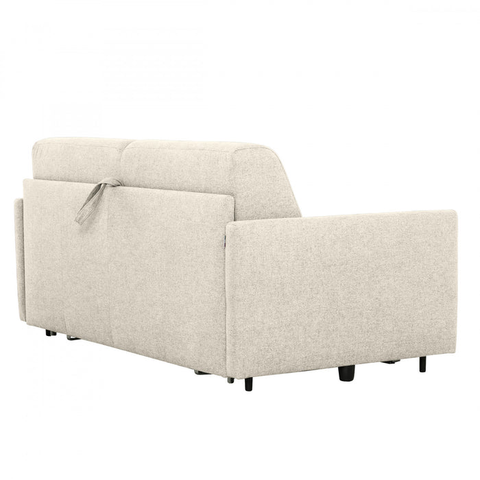 Brix 70 in. Textured Weave Euro Sofa Bed with Memory Foam Mattress - Beige