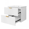Jasper 24 Inch Modern Wall-Mounted Bathroom Vanity with Drawers, White | Meuble de salle de bain mural moderne Jasper 24 pouces avec tiroirs, blanc