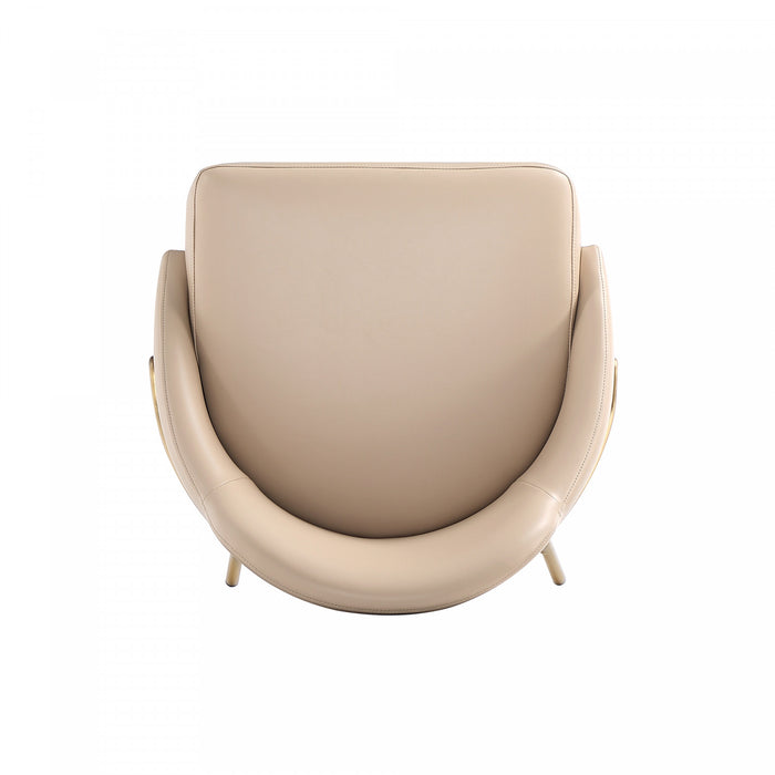 Gracie Modern Metal Upholstered Counter Stool in Tan and Gold Bar Stool