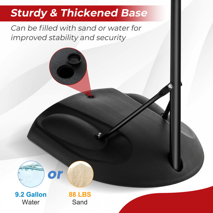 Costway 5.5-7.5ft Adjustable Portable Basketball Goal System With Shatterproof Backboard