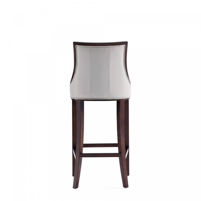 Fifth Avenue Traditional Wood Upholstered Barstool in Light Gray - Set of 2