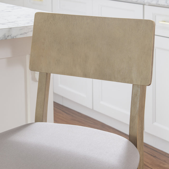 Jorissen Linen-Look Fabric Barstool - Grey