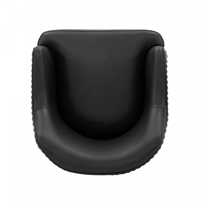 Raya Modern Wood Vegan Leather Dining Chair in Black - Set of 2