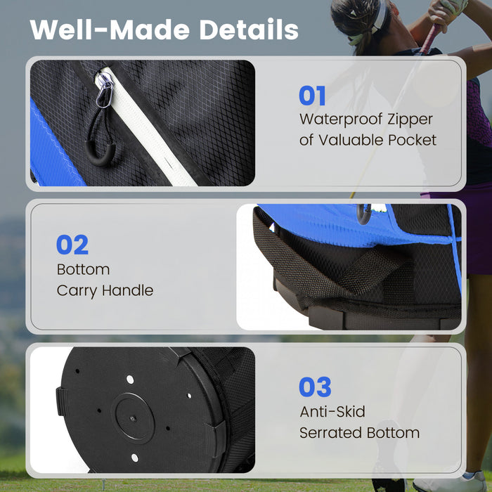 Costway Lightweight Golf Cart Bag With 14 Way Top Dividers 9 Pockets Rain Hood Cooler Bag