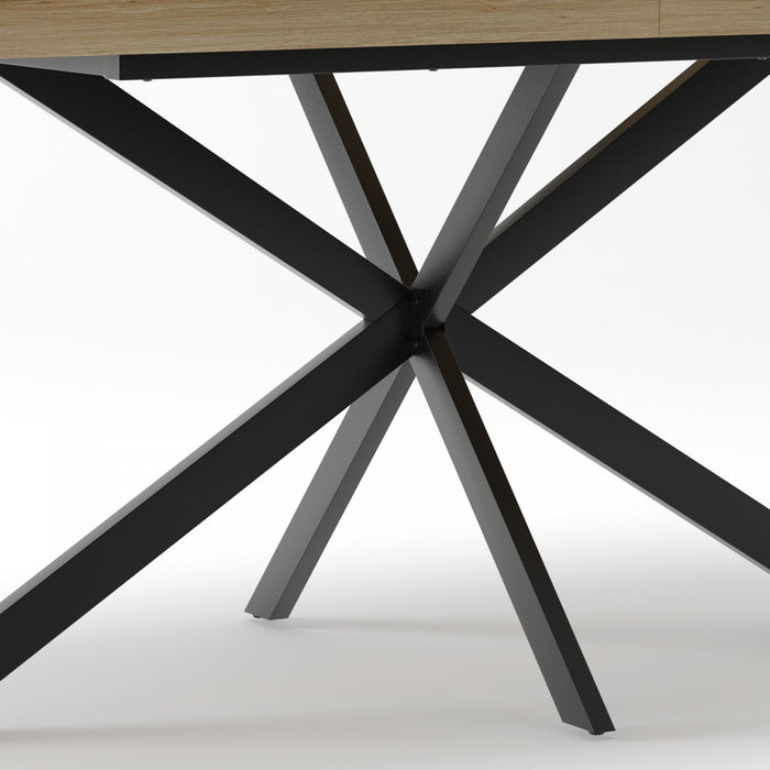 Ethan Retro Rectangular Extendable Dining Table with Hidden Storage,Natural