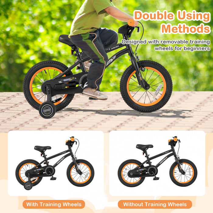 Costway 14-inch Kid's Bike For 3-5 Years Old With Adjustable Saddle & Anti-slip Handlebar Black