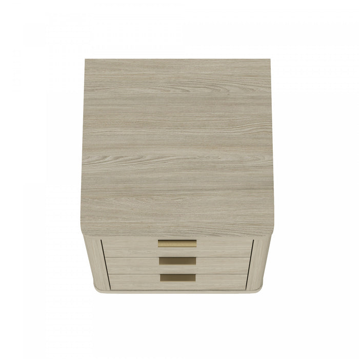 Evelyn Modern 20\" Nightstand in Natural (3-Drawer)