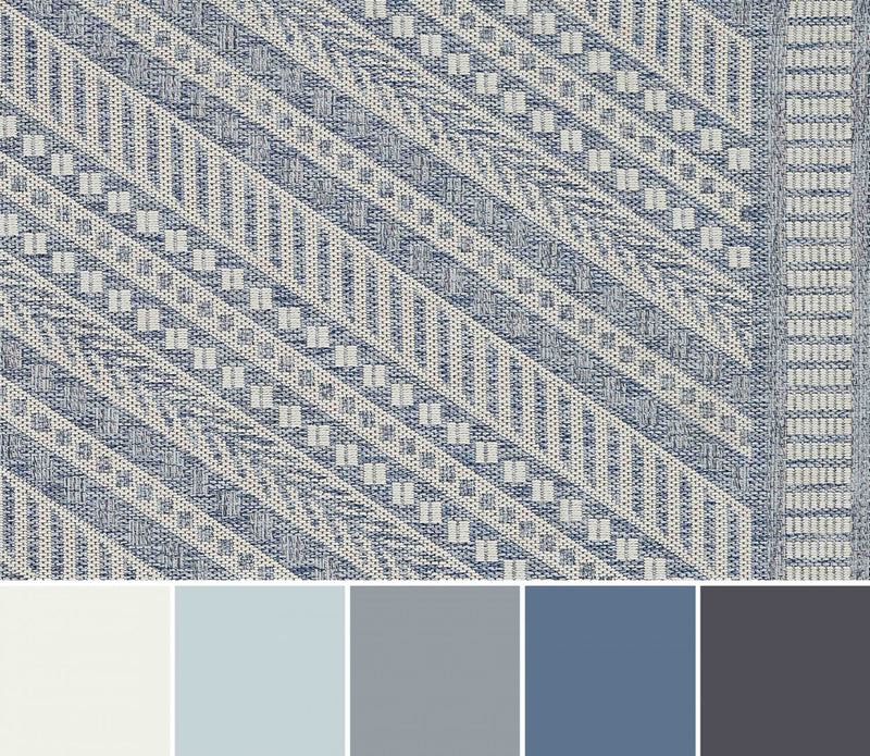 Livia Transitional 8'0\" x 10'0\" Area Rug in Blue Indoor Area Rug