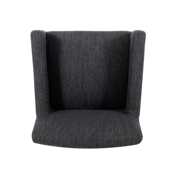 Lewis 26\" Seat Height Counter Stool With Upholstered Fabric And Solid Wood Legs, Charcoal