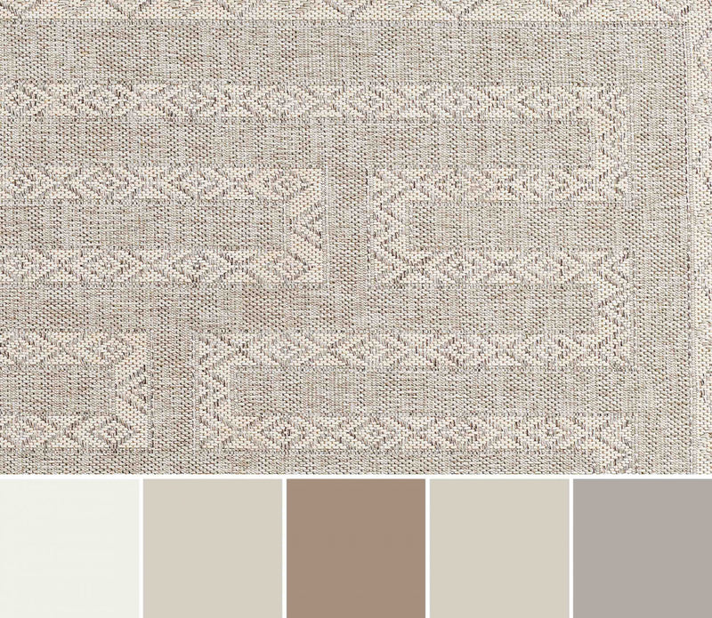 Maze Transitional 6'6\" x 9'0\" Area Rug in Grey Indoor Area Rug