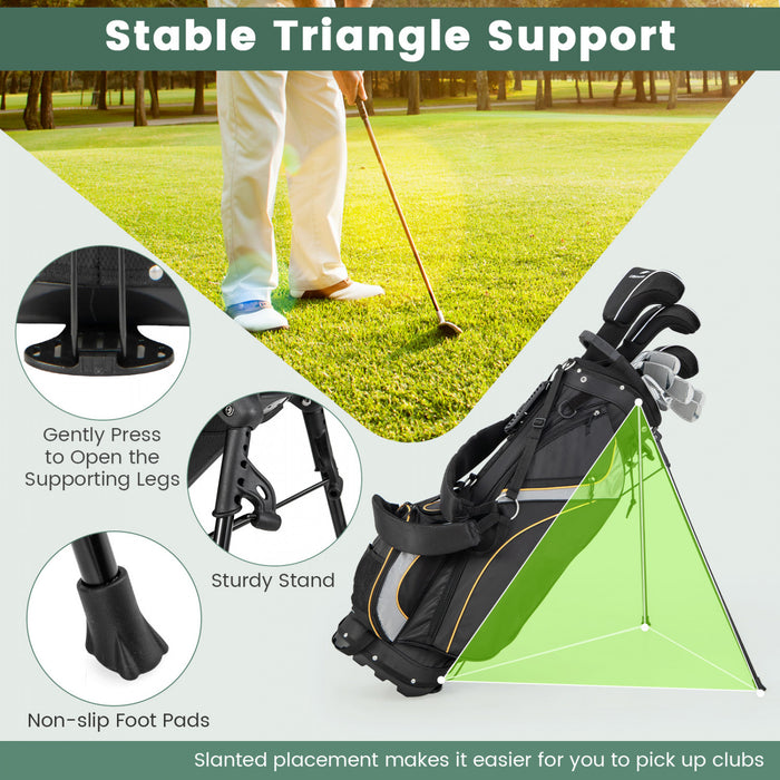 Costway 9\" Golf Stand Bag Club 8 Way Divider Carry Organizer Pockets Storage Black New