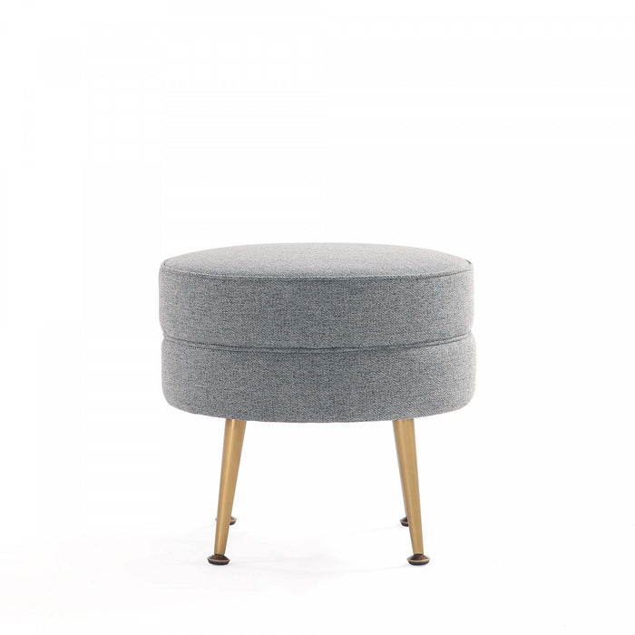 Bailey Mid-Century Modern Upholstered Accent Ottoman in Gray