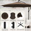 Costway 10FT Patio Solar-Lighted 112 LED Cantilever Offset Umbrella Crank Tilt Outdoor