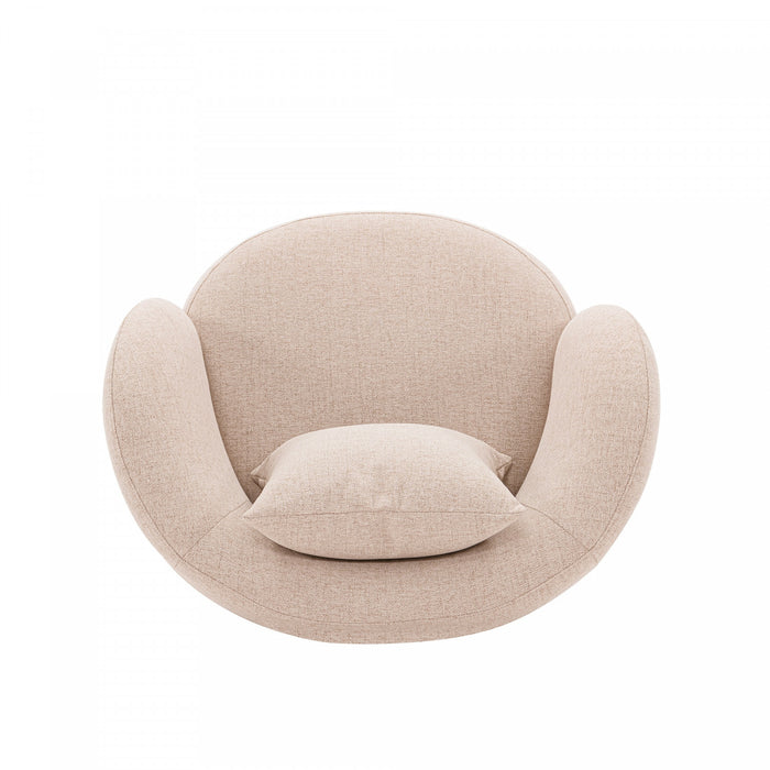 Siri Modern Upholstered Lounge Chair in Wheat - Set of 2