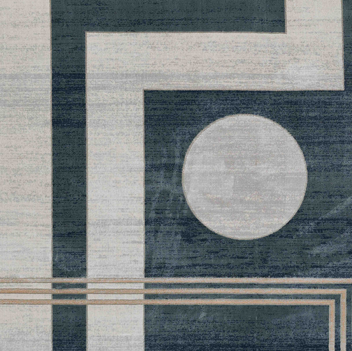 Erisa Contemporary 7'9\" x 9'10\" Area Rug in Blue Indoor Area Rug