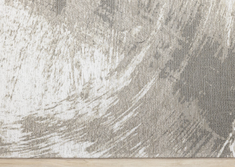 Kylie Soft Cream Taupe Brush Strokes Area Rug - 7'10\" x 10'10\"