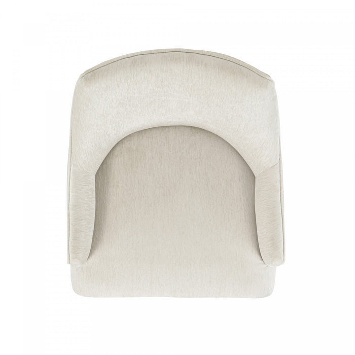 Beever Modern Chenille Wood Armchair in Cream - Set of 2 Dining Chair