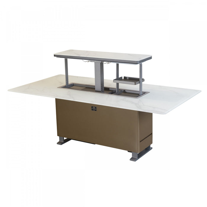 Forno Cinetico Smart Dining Table in White, 5.3 cu.ft fridge and freezer-FDTFR7044-86WHT Refrigerator