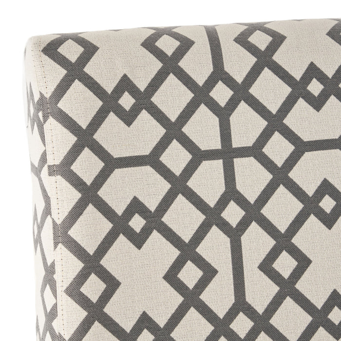 Oliver Linen-look Fabric Accent Chair Set Of 2 With Rubberwood Legs,Grey and Ivory