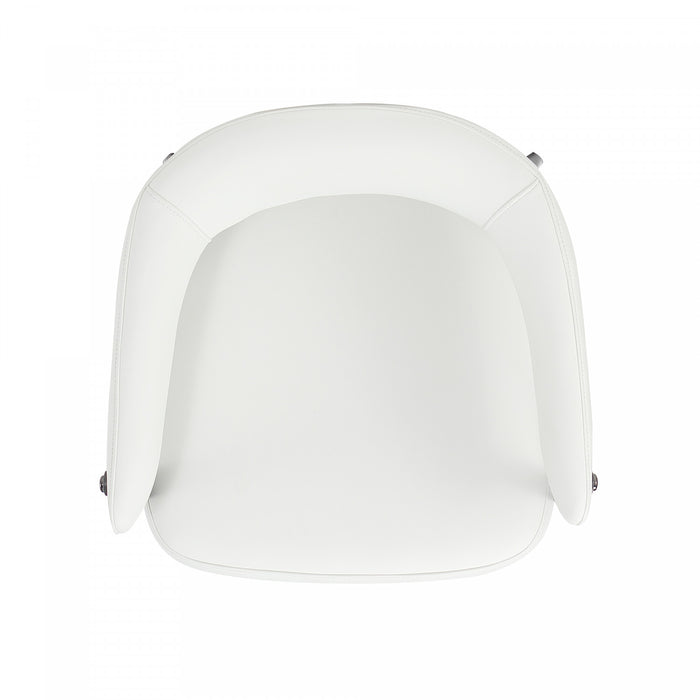 Belle Modern Metal Upholstered Dining Chair in White