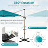 Costway 11 FT Outdoor Patio Umbrella, Round Cantilever Umbrella w/ 360° Rotation Blue