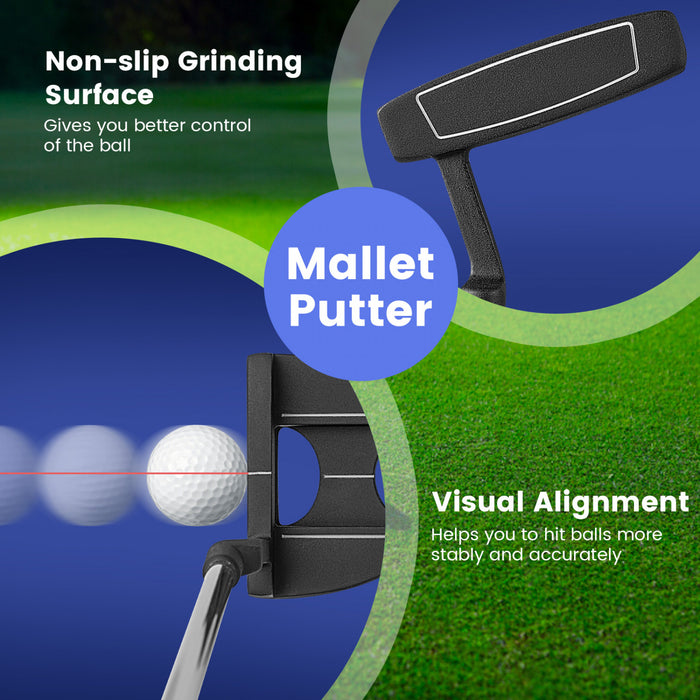 Costway 9 Pcs Men's Complete Golf Club Set Right Handed With 460cc Alloy Driver Irons Navy