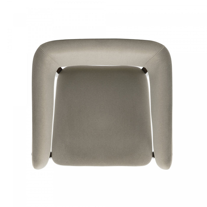 Blake Modern Faux Mohair Wood Armchair in Linen - Set of 4 Dining Chair