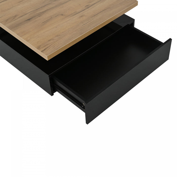 Liam Rotating Coffee Table with 360° Swivel Top,Black